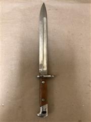 GERMAN WWII K98 MAUSER BAYONET FIXED BLADE COMBAT KNIFE WITH WOODEN HANDLE